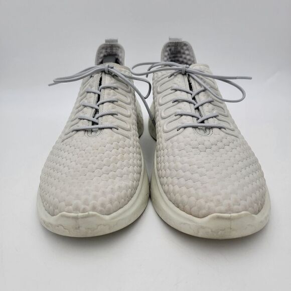 Ecco Therap Mens 12-12.5 Gray White Shoes Sneakers Athletic Walking Lace Up - Picture 4 of 14
